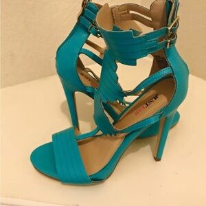JustFab Turquoise Strappy Heels